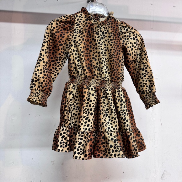 Janie and Jack Other - Janie and Jack Cleo Smocked Dress is a leopard-print long sleeve dress size 5